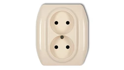 TREND Gniazdo podwójne b/u beżowy 1GP-2p