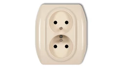 TREND Gniazdo podwójne z/u beżowy 1GP-2zp
