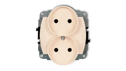 TREND Gniazdo podwójne b/u beżowy 1GPR-2p