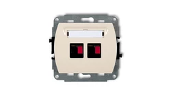 TREND Gniazdo głośnikowe podwójne beżowy 1GG-2