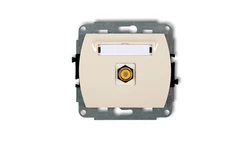 TREND Gniazdo pojedyncze RCA (typu cinch - żółty, pozłacany) beżowy 1GRCA-1