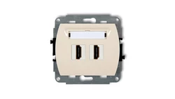 TREND Gniazdo podwójne HDMI beżowy 1HDMI-2