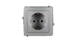 DECO Gniazdo pojedyncze z/u SCHUKO srebrny metalik 7DGP-1sp