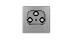 DECO Gniazdo multimedialne 3F DATA (Vectra) srebrny metalik 7DGMV