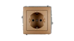 DECO Gniazdo pojedyncze z/u SCHUKO złoty metalik 8DGP-1sp