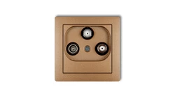 DECO Gniazdo antenowe RTV-SAT końcowe 1,5dB złoty metalik 8DGS