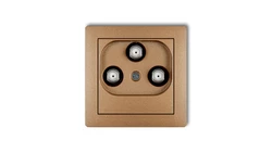 DECO Gniazdo multimedialne 3F DATA (Vectra) złoty metalik 8DGMV