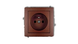 DECO Gniazdo pojedyncze z/u 2P+Z brązowy metalik 9DGP-1zp
