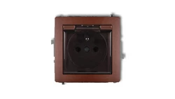 DECO Gniazdo bryzgoszczelne z/u (klapka dymna) brązowy metalik 9DGPB-1zdp