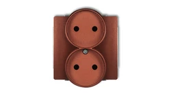 DECO Gniazdo podwójne b/u brązowy metalik 9DGPR-2p