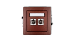 DECO Gniazdo antenowe podwójnego typu F (SAT) pozłacany brązowy metalik 9DGF-2.1