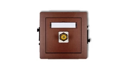 DECO Gniazdo pojedyncze RCA (typu cinch - żółty, pozłacany) brązowy metalik 9DGRCA-1