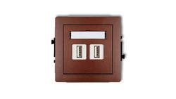 DECO Gniazdo podwójne 2xUSB-AA brązowy metalik 9DGUSB-2