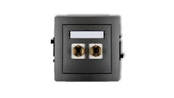 DECO Gniazdo głośnikowe pojedyncze (typu banan - czerwony i czarny, pozłacany, 4 mm2, do lutowania) grafitowy 11DGG-3