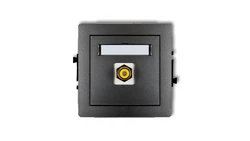 DECO Gniazdo pojedyncze RCA (typu cinch - żółty, pozłacany) grafitowy 11DGRCA-1