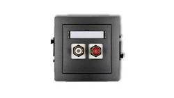 DECO Gniazdo podwójne RCA (typu cinch - biały i czerwony, pozłacany) grafitowy 11DGRCA-2