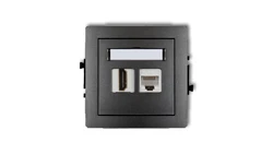 DECO Gniazdo pojedyncze HDMI + Gniazdo komputerowe pojedyncze 1xRJ45, kat. 5e, 8-stykowy grafitowy 11DGHK