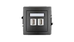 DECO Gniazdo podwójne 2xUSB-AA grafitowy 11DGUSB-2