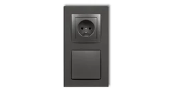 DECO Gniazdo ssące odkurzacza centralnego z gniazdem pojedynczym z uziemieniem DECOvac grafitowy 11DGV-2