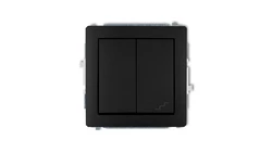 DECO Łącznik jednobiegunowy ze schodowym (wspólne zasilanie) czarny mat 12DWP-10.1