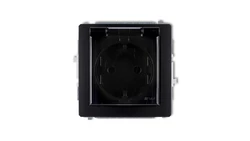 DECO Gniazdo bryzgoszczelne z/u SCHUKO (klapka dymna) czarny mat 12DGPB-1sdp