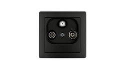 DECO Gniazdo antenowe RTV-SAT przelotowe 10dB czarny mat 12DGSP