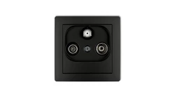 DECO Gniazdo antenowe RTV-SAT końcowe multimedialne (Internet) czarny mat 12DGM