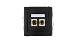 DECO Gniazdo głośnikowe pojedyncze (typu banan - czerwony i czarny, pozłacany, 4 mm2, do lutowania) czarny mat 12DGG-3