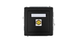 DECO Gniazdo pojedyncze RCA (typu cinch - żółty, pozłacany) czarny mat 12DGRCA-1