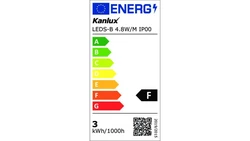 Taśma LED 12V LEDS-B 4.8W/M IP00-CW 500lm/m 6500K IP00 FPC rolka 5mb 24518