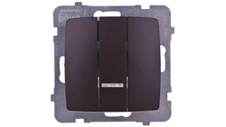 KARO Łącznik potrójny z podświetleniem czekoladowy metalik ŁP-13SS/m/40