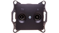 SEDNA Gniazdo antenowe R/TV przelotowe 8dB grafitowe SDN3301370