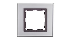 Simon 82 Ramka pojedyncza szklana szara/ ramka pośrednia grafit 82817-35