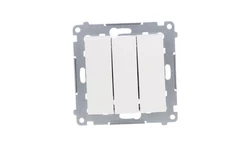 Simon 54 Premium Przycisk potrójny (moduł) 10AX, 250V~, szybkozłącza, biały DP31.01/11