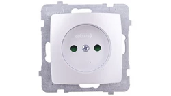 KARO Gniazdo pojedyncze b/u z przesłonami srebrny perłowy GP-1SP/m/43