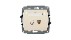 TREND Gniazda telefoniczne pojedyncze 1xRJ11, 4-stykowy beżowy 1GT-1