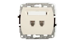 TREND Gniazda telefoniczne podwójne 2xRJ11, 4-stykowy beżowy 1GT-2