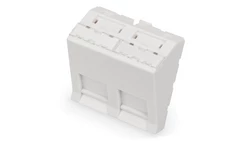 Adapter kątowy M45 2x Keystone, 45x45mm p/kurz biały DN-93802-7-SH