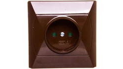 AKCENT Gniazdo pojedyncze b/u z przesłonami brązowe GP-1AP/24