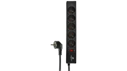 Przedłużacz przeciwprzepięciowy 5-gniazd z/u 5m czarny FMP6150