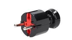 Wtyczka prosta b/u 16A 2P 250V czarna WT-4 CZ