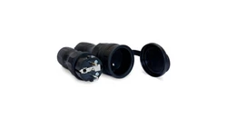 Zestaw EXTREM wtyczka + gniazdo 16A 2P+Z 250V IP54 czarny ZWG-54