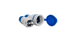Zestaw EXTREM wtyczka + gniazdo 16A 2P+Z 250V IP54 szary/niebieski ZWG-54