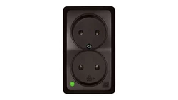 BERG Gniazdo podwójne n/t 2x2P 16A brązowy 3744-05