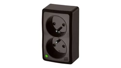 BERG Gniazdo podwójne z uziemieniem n/t 2x2P+Z 16A brązowy 3743-05