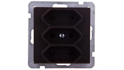 SONATA Gniazdo potrójne b/u 2,5A EURO czekoladowy metalik GP-3R/m/40