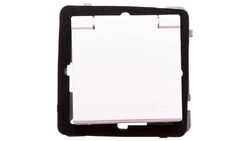 SONATA Gniazdo bryzgoszczelne z/u IP44 z przesłonami klapka ecru GPH-1RZP/m/27/w