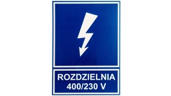 Tabliczka /znak informacyjny/ TZI 148X210P /ROZDZIELNIA 400V/230V E04TZ-01042141300