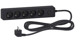 Odace Przedłużacz 5 gniazdowy z łącznikiem 3m antracyt ST9353B