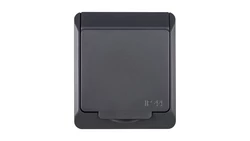 Hermes Gniazdo hermetyczne pojedyncze natynkowe z uziemieniem 16A IP44 antracyt 0321-07